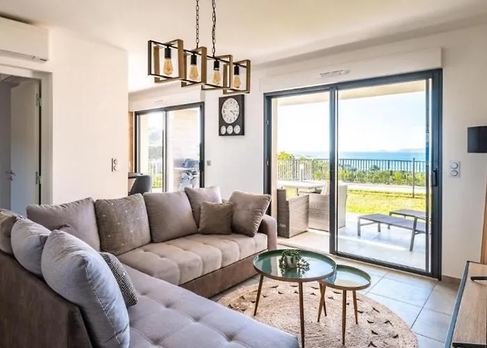 Les Rivages De Stagnola Appartement T3 Vue Mer Et Montagne Plage 200M Climatise