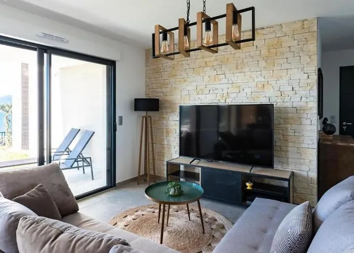 Les Rivages De Stagnola Appartement T3 Vue Mer Et Montagne Plage 200M Climatise